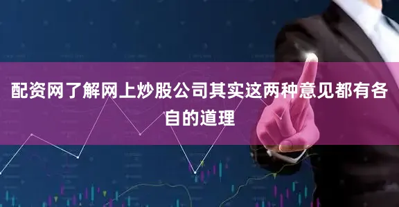 配资网了解网上炒股公司其实这两种意见都有各自的道理